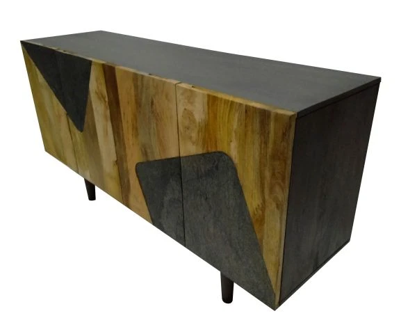 Buffet 160 Cm Manguier Imprimé Pierre "Pop Vintage" – Image 4