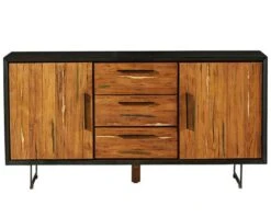 Buffet De Salle à Manger En Bois Recyclé Teck Et Métal 160 Cm "Ilowa"