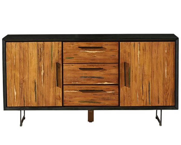 Buffet De Salle à Manger En Bois Recyclé Teck Et Métal 160 Cm "Ilowa"