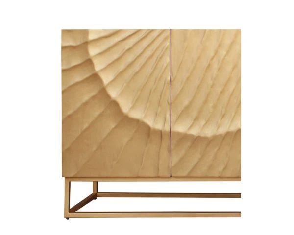 Enfilade 4 Portes Dorée Et Noire "Pop Vintage" Métal Et Bois Massif – Image 9