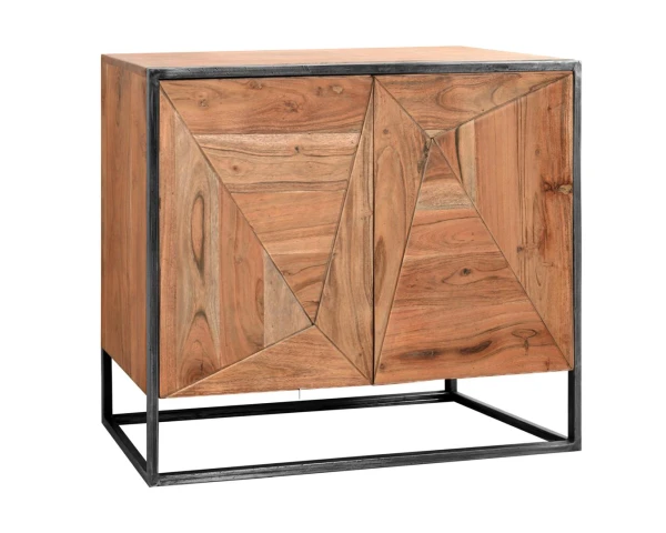 Bahut 2 Portes Bois Massif Et Métal En 88 Cm "Manhattan" – Image 3