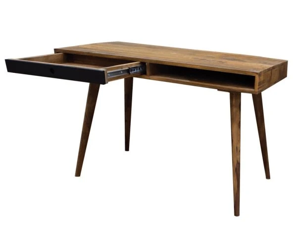 Bureau Scandinave Avec Pieds Compas Bois Et Pierre "Vintage Grey" – Image 7