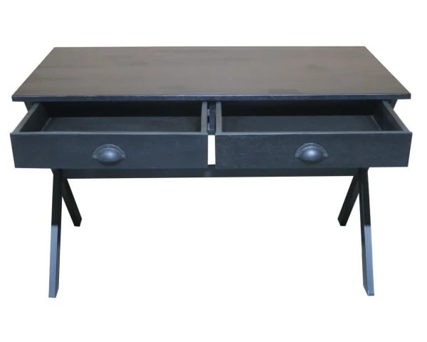 Bureau Noir En Bois Et Métal 120cm "Atelier" – Image 3