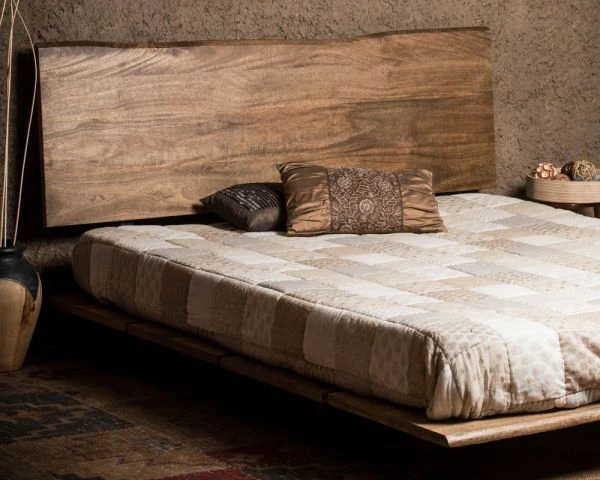 Lit Style Asiatique En Bois Exotique Et Métal "Pop Vintage" – Image 2