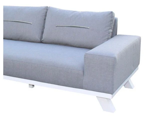 Salon D'angle Extérieur En Tissu Sunbrella Et Alu Blanc "Nusa Pedina" – Image 4