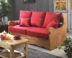 Canapé 2 Places Style Chalet De Montagne Avec Tissu Au Choix "Alaska"