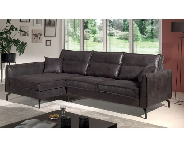 Canapé D'angle Gris Avec Retour Gauche Ultra Confort "Falster"