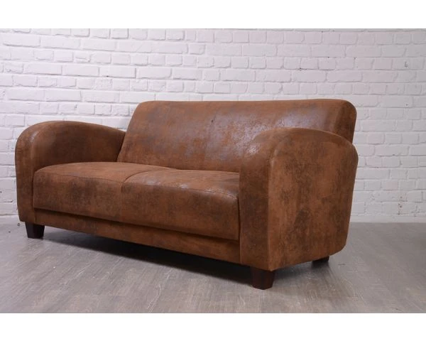 Canapé Club 1930 Aspect Vieux Cuir 3 Places "Année 30" – Image 2