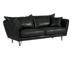 Canapé Vintage Gris Foncé 3 Places Avec Pieds Métal "Hasting"