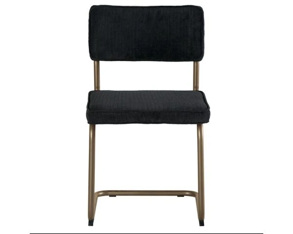 Lot De 4 Chaises Grises Style Vintage Tissu Et Métal Cuivré "Caractère" – Image 2