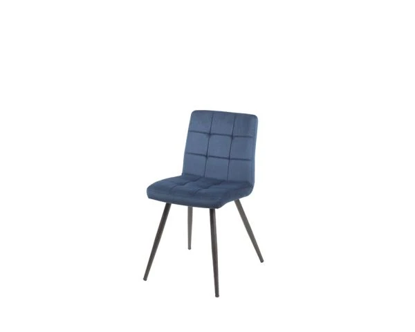Lot De 4 Chaises Scandinaves Tissu Bleu Métal Noir "Sando" Casita – Image 4