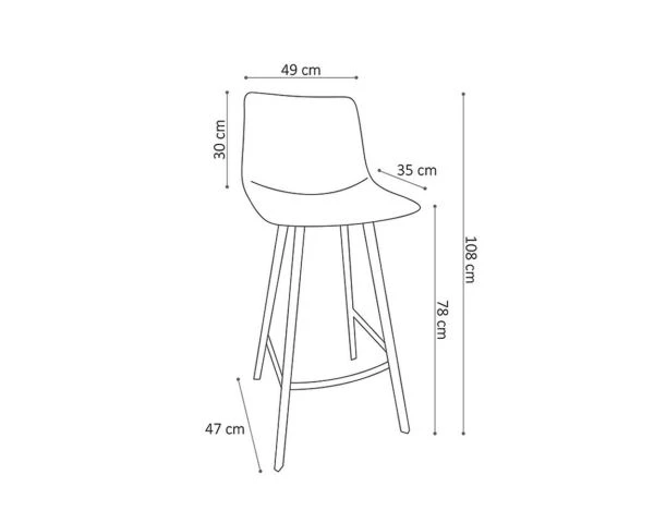 Lot De 2 Chaises Hautes Esprit Factory PU Cognac Et Métal Noir "For" – Image 3