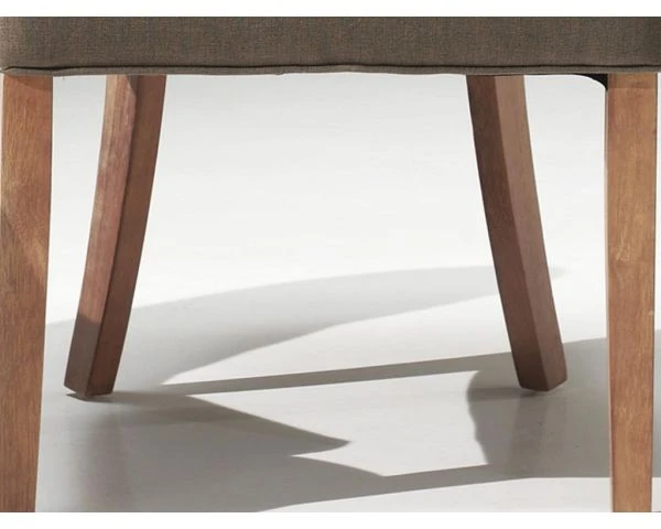 Chaise Grise Avec Dossier Capitonné Tissu Et Bois "Charme" – Image 4