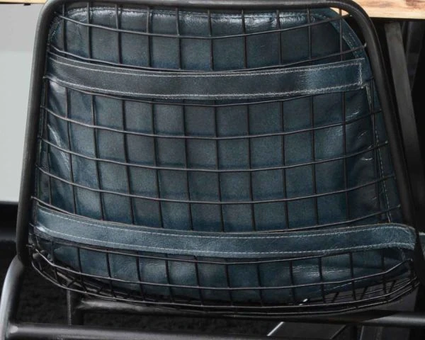 Lot De 4 Chaises Cuir Bleu Pétrole Et Pieds Métal "Rétro" Style Vintage – Image 4