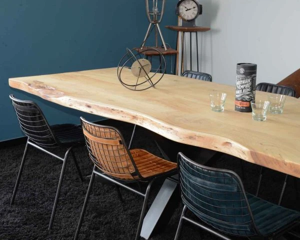 Lot De 4 Chaises Industrielles Métal Et Cuir Marron Antique " Rétro" – Image 7