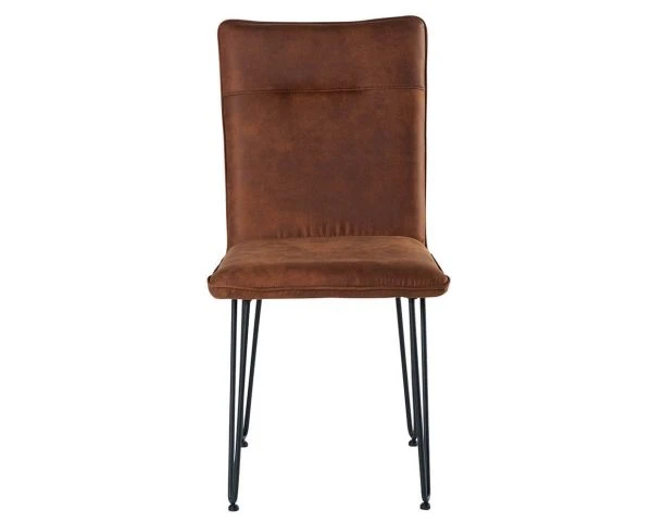 Lot De 4 Chaises Tissu Havane Pieds Acier Noir Design "Chaise Casita" – Image 3