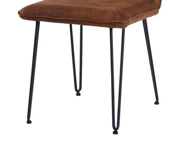 Lot De 4 Chaises Tissu Havane Pieds Acier Noir Design "Chaise Casita" – Image 4