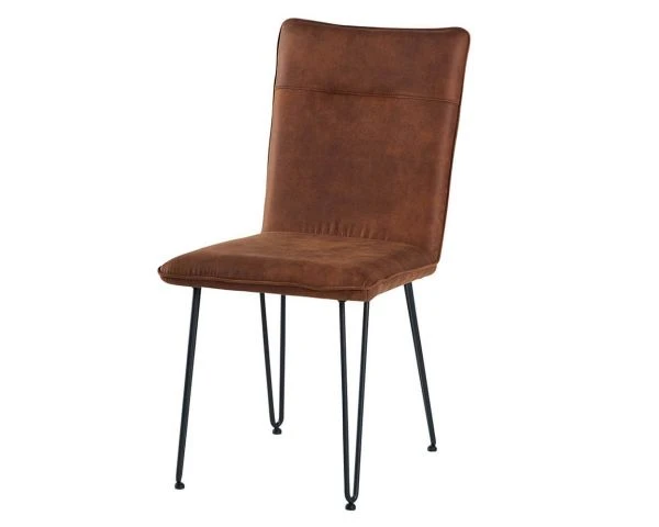 Lot De 4 Chaises Tissu Havane Pieds Acier Noir Design "Chaise Casita" – Image 2