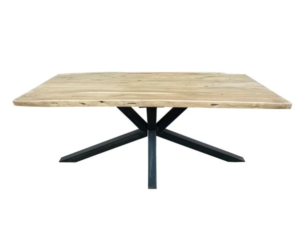 Table Plateau Bois Massif Et Pied Métal "3D" 200 Cm – Image 5