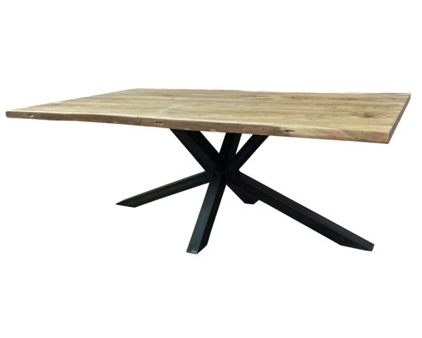 Table Plateau Bois Massif Et Pied Métal "3D" 200 Cm – Image 6
