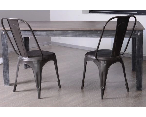 Table 180 Cm Métal Et Manguier Massif "Brooklyn" – Image 2