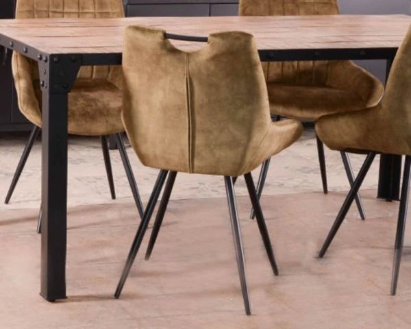 Lot De 4 Chaises De Table Vintages Noires Et Rouilles "Dina" Casita – Image 2