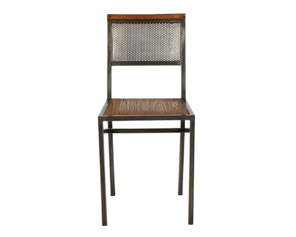 Chaise En Teck Massif Recyclé Et Fer Vieilli, Style Factory "Talmo" – Image 2