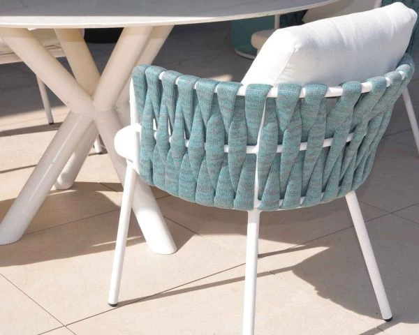 Lot De 2 Chaises Extérieures Design Alu, Corde Et Tissu "Chinon" – Image 5