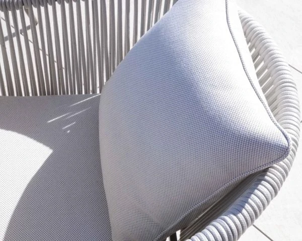 Lot De 2 Chaises De Jardin Design Tissu Et Alu Champagne "Cheverny" – Image 6