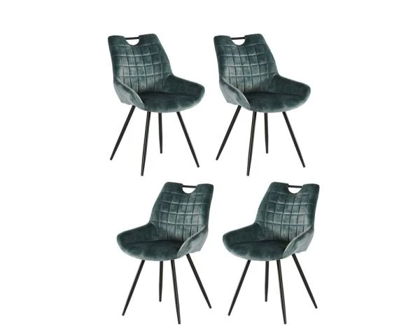 Lot De 4 Chaises De Salle à Manger Bleues Et Noires Casita "Dina" – Image 3