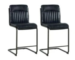 Lot De 2 Chaises Hautes Grises Pour îlot Style Vintage Casita