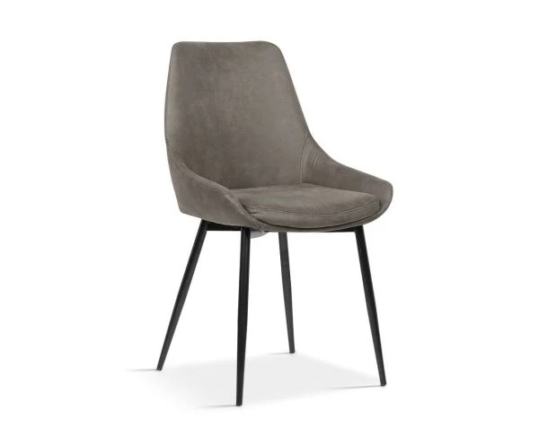 Lot De 2 Chaises Contemporaines En Tissu Microfibre Gris "Malo" – Image 5