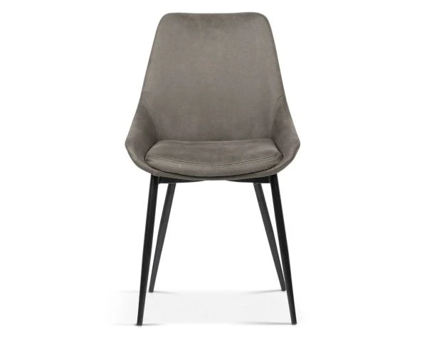 Lot De 2 Chaises Contemporaines En Tissu Microfibre Gris "Malo" – Image 2