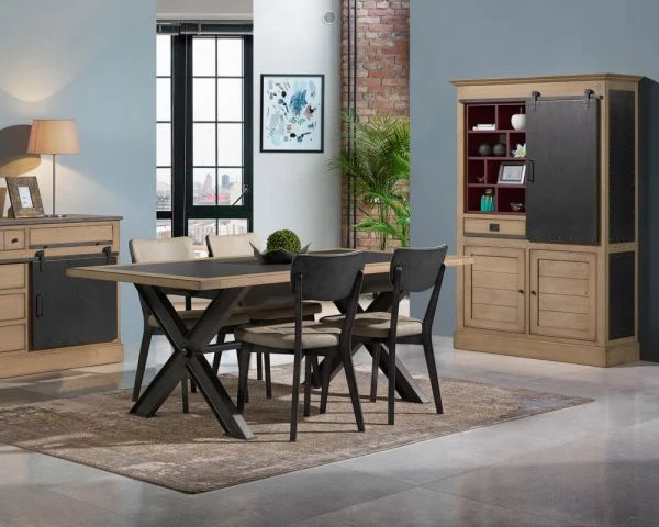 Bibliothèque "San Francisco" Style Factory Métal, Bois Crème Et Rouge – Image 8