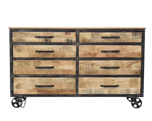 Commode Sur Roulettes En Bois Exotique "Montana" – Image 4