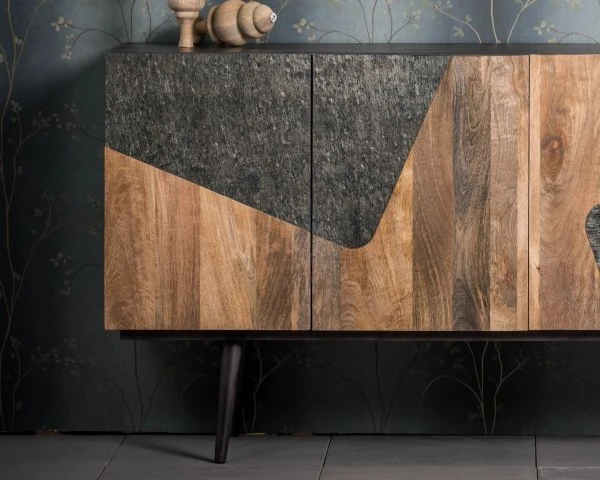 Buffet 160 Cm Manguier Imprimé Pierre "Pop Vintage" – Image 2