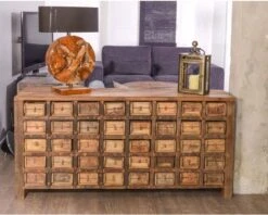 Commode D'apothicaire En Bois Recyclé 150 Cm Collection "Népalaise"