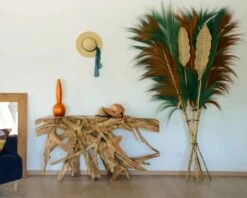 Console Naturelle En Racine De Teck Massif 150cm "Under The Sun"