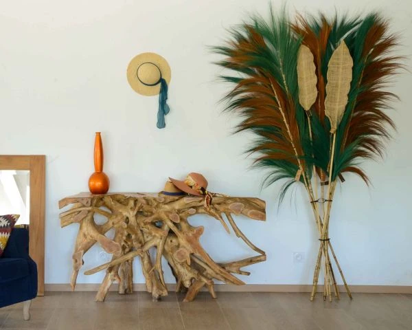 Console Naturelle En Racine De Teck Massif 150cm "Under The Sun"