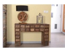 Console Apothicaire En Bois Recyclé 120 Cm Collection "Népalaise"
