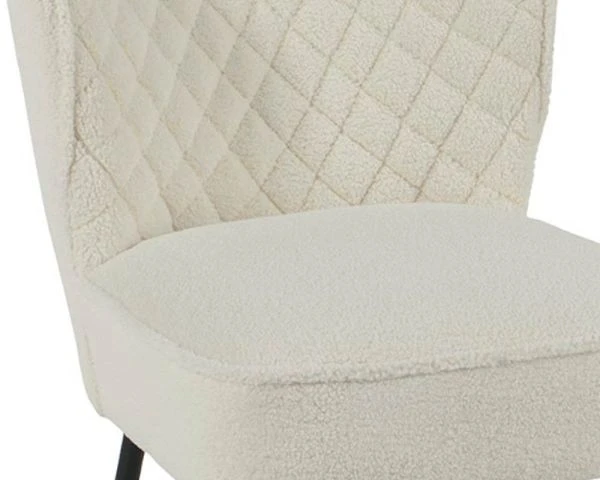 Lot De 2 Fauteuils Blancs Tissu Bouclette Style Scandinave "Deka" – Image 6