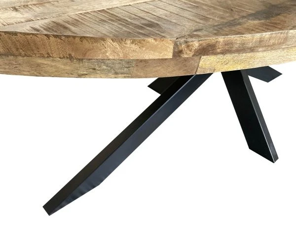 Grande Table Ovale En Bois Et Métal 240x120 Cm "Andy" – Image 3