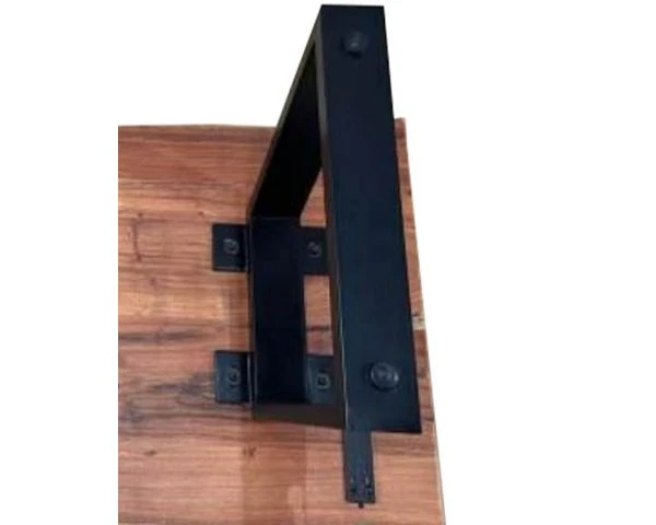 Table Basse Plateau Bois Brut Et Pieds Trapèzes "Zen Black" – Image 2