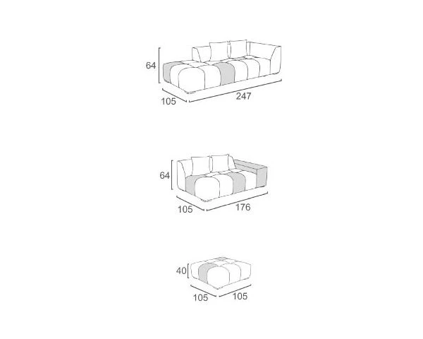 Salon D'extérieur Design Tissu Sunbrella Rouge Et Beige "Lazy Beach" Retour Droit – Image 7