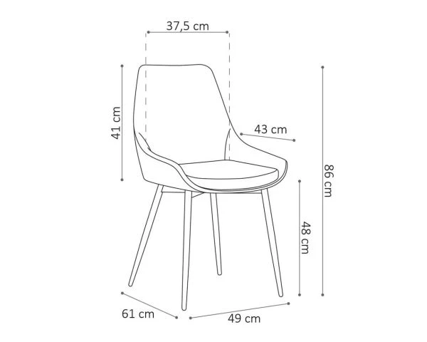 Lot De 2 Chaises Contemporaines En Tissu Microfibre Gris "Malo" – Image 7