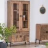 Vitrine Acacia Style Ethnique 90cm 4 Portes "Géonidum"
