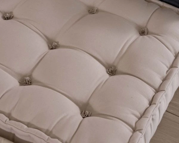 Coussin Rembourré Carré Pour Canapé De Sol Modulaire "Cosy" Coton écru Et Fibres Recyclées – Image 3