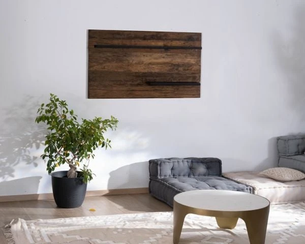 Etagère Murale Acacia Massif 2 Niveaux "Cachou Chic" – Image 3