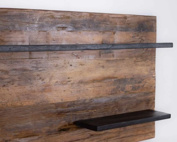 Etagère Murale Acacia Massif 2 Niveaux "Cachou Chic" – Image 2