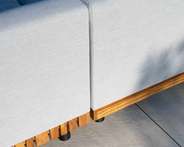 Canapé Haut De Gamme Avec Retour Droit Tissu Sunbrella Gris Clair "Lombok" – Image 5